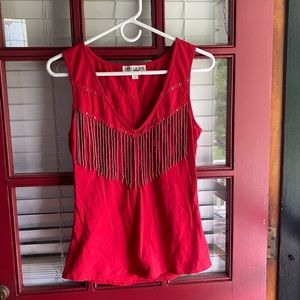 Idyllwind fringe v-neck shirt.